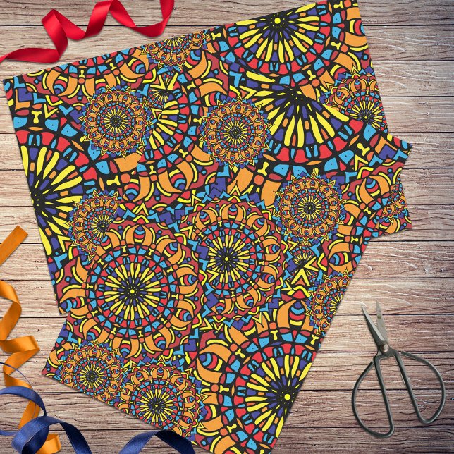 Colourful Floral Ethnic Oriental Mandalas Pattern Tissue Paper (Creator Uploaded)