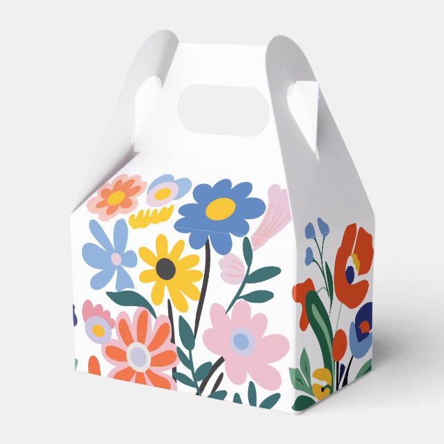 Colourful Floral Favour Box: Beautiful Bouquets Favour Box (Front Side)