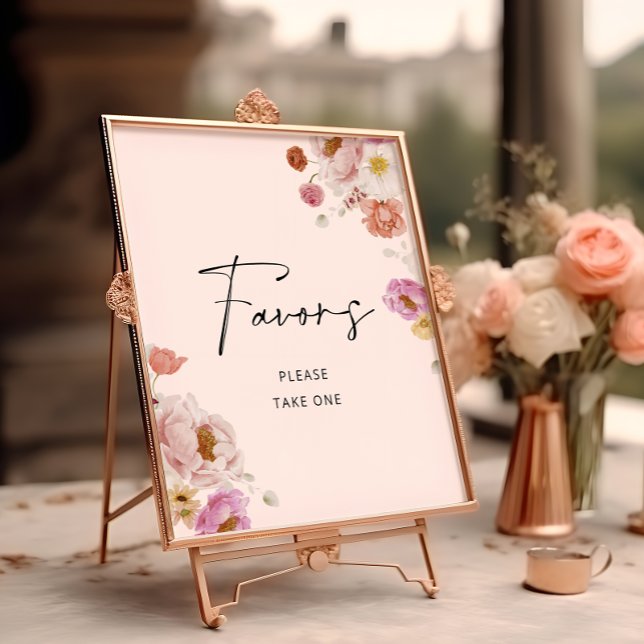 Colourful Floral Favours Bridal Shower Poster (Creator Uploaded)
