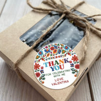 Colourful Floral Fiesta Embroidery Flower Thank Yo
