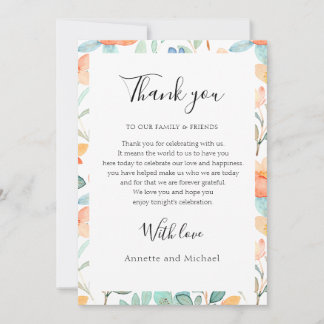Colourful Floral Flat Thank You Card