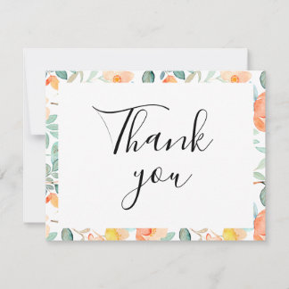 Colourful Floral Flat Thank You Card