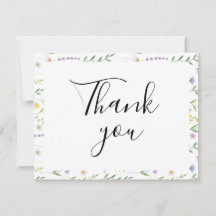 Colourful Floral Flat Thank You Card