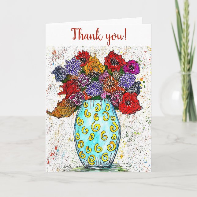 Colourful Floral Flowers Greeting Card (Front)