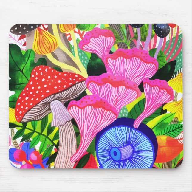 Colourful Floral Forest Botanical Mouse Mat (Front)