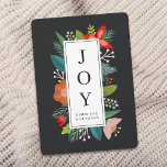 Colourful Floral Frame | Joy | Holiday<br><div class="desc">This stylish holiday card features a floral framed greeting on the front (which reads,  "JOY" and your name) and a custom colour back,  including templates for a personal message. All artwork created exclusively by Orabella Prints - you won't find this design anywhere else! :)</div>