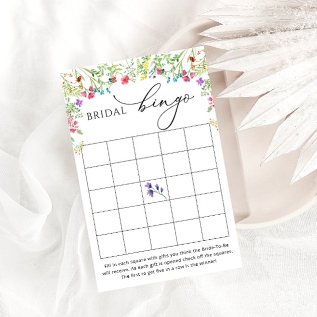 Colourful Floral Garden Bridal Shower Bingo Game (Creator Uploaded)