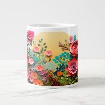 “Colourful Floral Garden Coffee Mug”