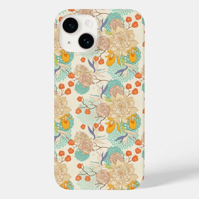 Colourful Floral Garden Pattern Case-Mate iPhone Case (Back)