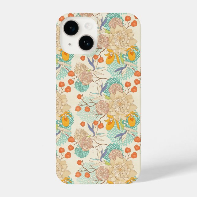 Colourful Floral Garden Pattern iPhone Case (Back)