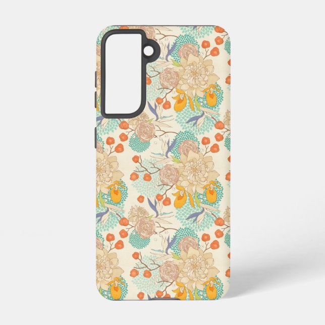 Colourful Floral Garden Pattern Samsung Galaxy S21 Case (Back)