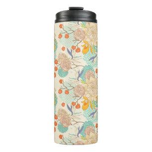 Colourful Floral Garden Pattern Thermal Tumbler