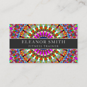 Colourful Floral Geometric Mandala Business Card