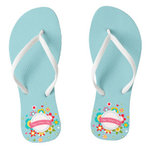 Colourful Floral Happy Mother's Day Flip Flops