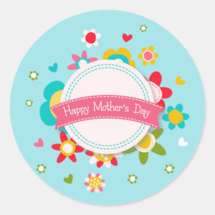 Colourful Floral Happy Mother's Day   Sticker Seal