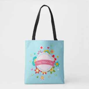 Colourful Floral Happy Mother's Day Tote Bag