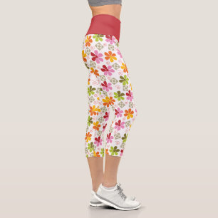 Colourful Floral High Waisted Capris