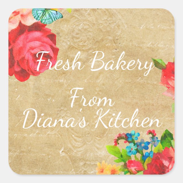 Colourful Floral Homemade Product Label (Front)