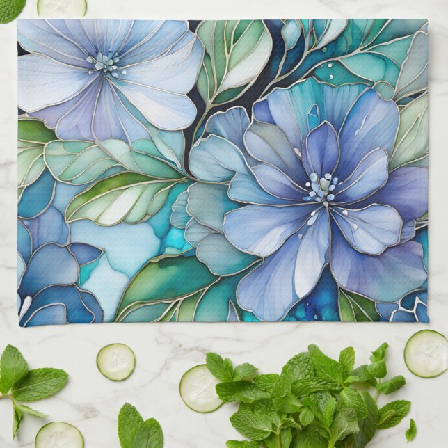 Colourful Floral Ink Art Kitchen Towel (Creator Uploaded)