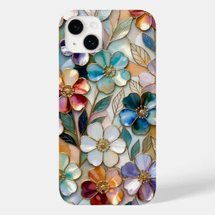Colourful Floral iPhone Case Gold Pastel Flowers