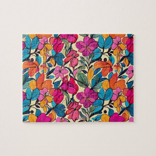 Colourful Floral Jigsaw Puzzle (Horizontal)