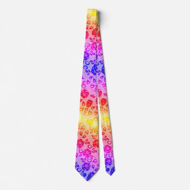 Colourful Floral Lace Neck Tie (Front)