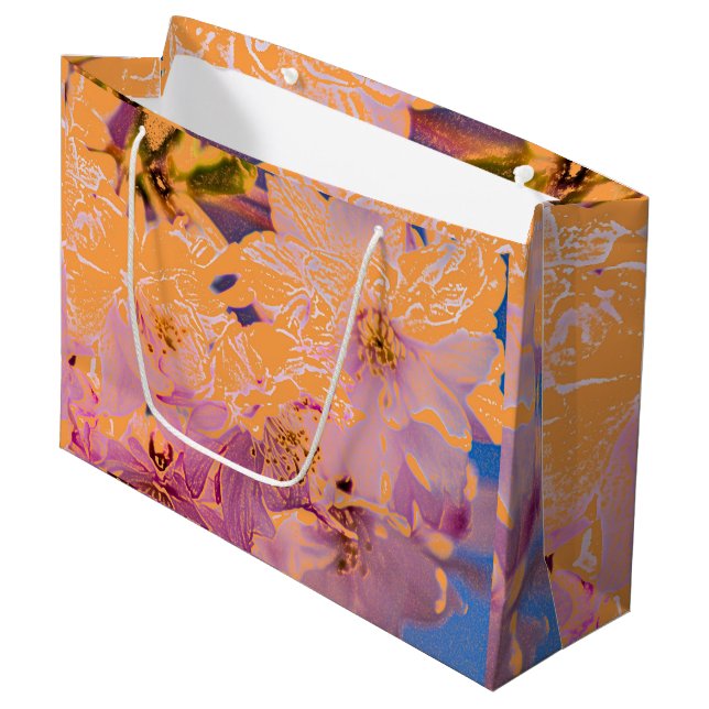Colourful Floral Large Gift Bag (Front Angled)