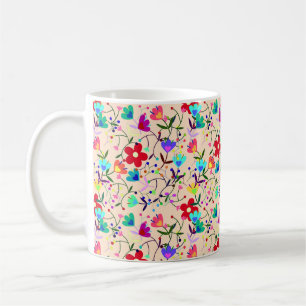 Colourful Floral Leaves Foliage Design Coffee Mug