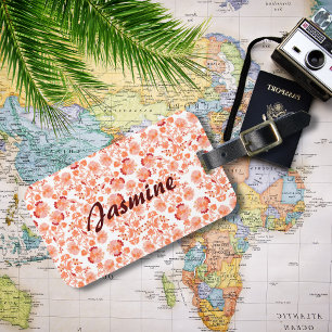 Colourful Floral Lehenga Pattern Custom Monogram Luggage Tag