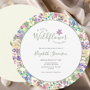 Colourful Floral Little Wildflower Baby Shower  Invitation
