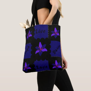 Colourful Floral Live Love Laugh Dance Tote