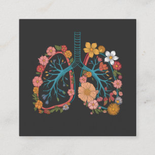Colourful Floral Lungs Vector Illustration gift Square Business Card