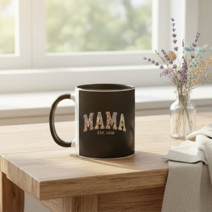 Colourful Floral Mama Varsity Motherhood Art Mug