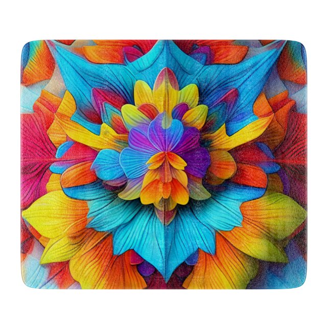 Colourful Floral Mandala Design56756 Cutting Board (Front)