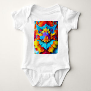 Colourful Floral Mandala Design  Baby Bodysuit