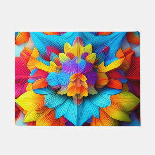 Colourful Floral Mandala Design  Doormat