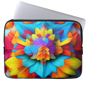 Colourful Floral Mandala Design Laptop Sleeve