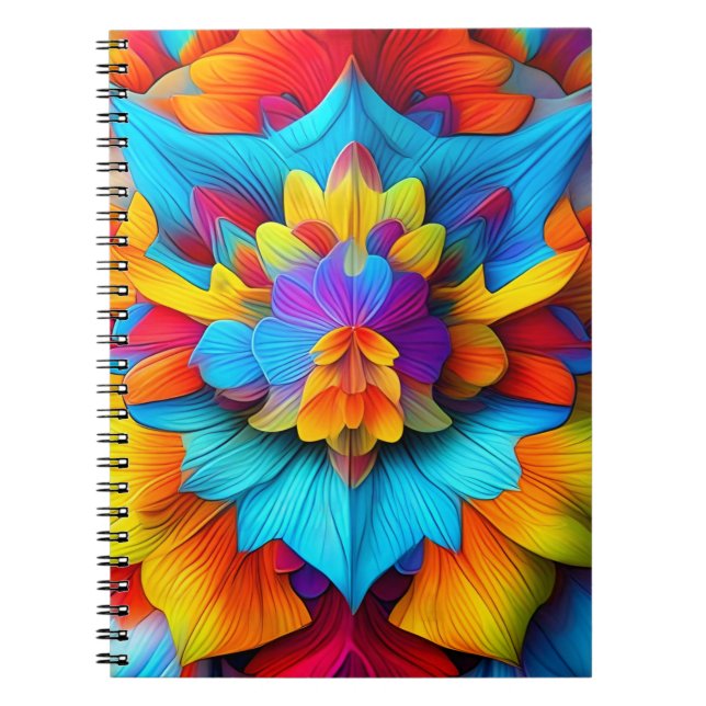 Colourful Floral Mandala Design  Notebook (Front)