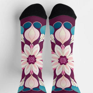 Colourful Floral Mandala Design Socks