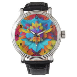 Colourful Floral Mandala Design  Watch