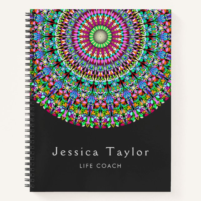 Colourful Floral Mandala Notebook (Front)