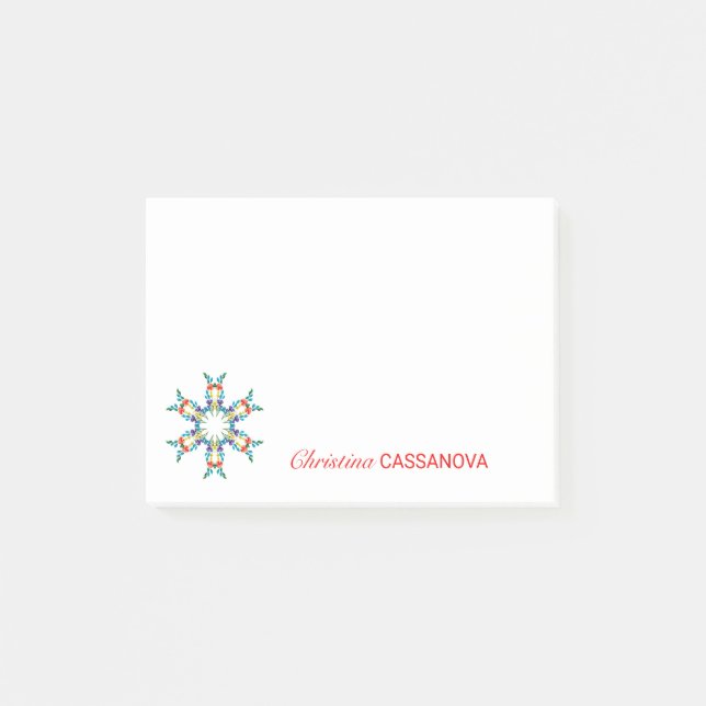 Colourful Floral Mandala  Post-it Notes (Front)