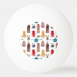 Colourful Floral Mandala: Vintage Hand-Drawn Ping Pong Ball