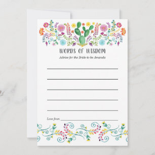 Colourful Floral Mexican Fiesta Bridal Shower Advice Card