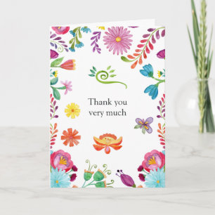 Colourful Floral Mexican Fiesta Photo Thank You Card