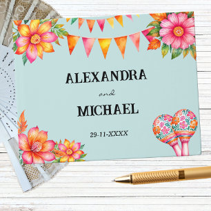 Colourful Floral Mexican Fiesta Wedding Guest Book