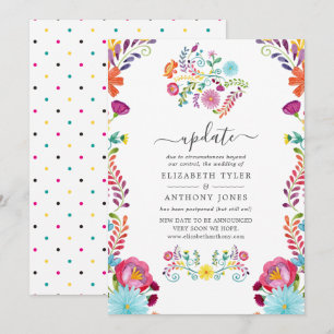 Colourful Floral Mexican Fiesta Wedding Update Invitation