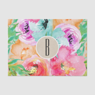 Colourful Floral Modern Rustic Botanical Kraft Tissue Paper