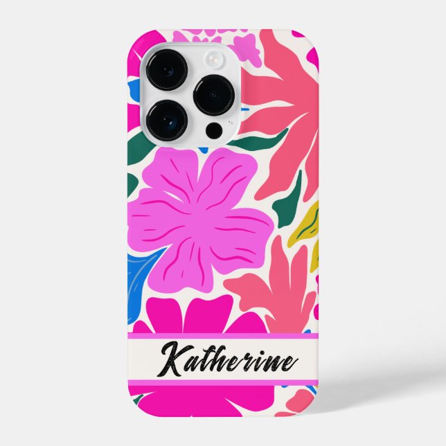 Colourful  Floral monogram personalised Phone Case (Back)