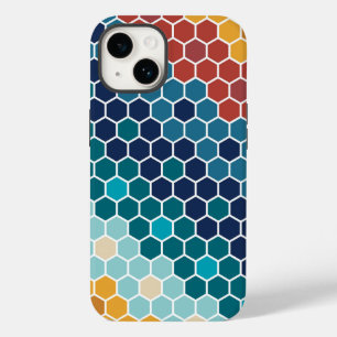 Colourful Floral Mosaic Hexagon Pattern Case-Mate iPhone 14 Case